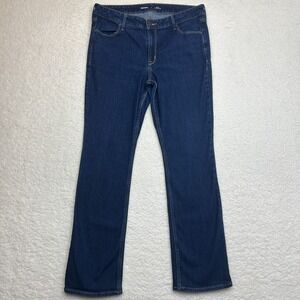 Old Navy Mid Rise Wow Bootcut Jeans Womens Size 14 Blue Stretch Denim Dark Wash